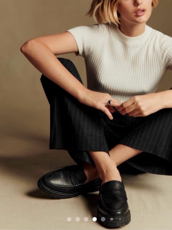 Sezane Shoes - Sezane Women’s  Black Leather Penny Loafers